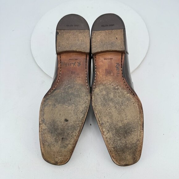 Louis Vuitton Men Size UK 8.5 US 9.5 Brown Leather Penny Loafer Dress Shoes - Picture 9 of 14